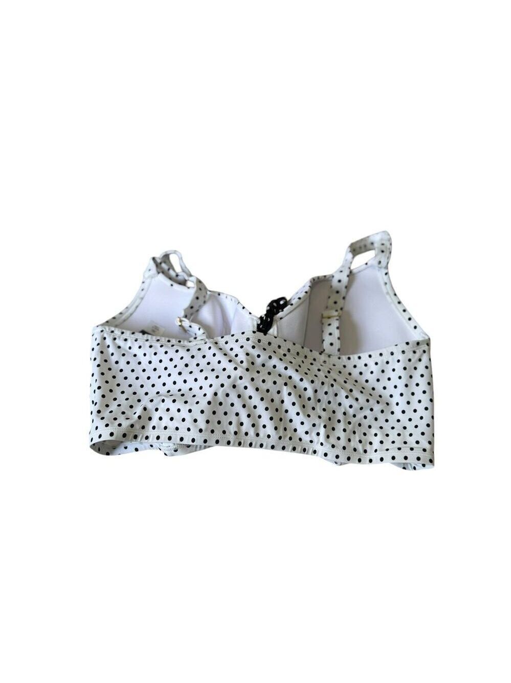 Swimsuits For All Bikini Sz 38G/20 Black White Polka Dot Bow High Waist Brief - Picture 10 of 11